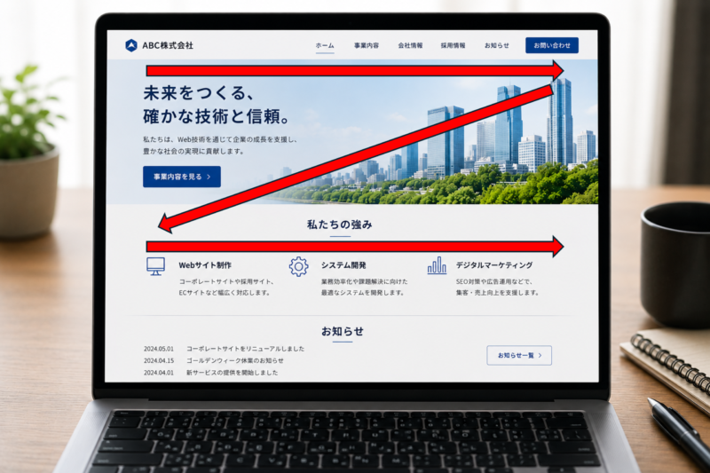 Z字型での視線誘導