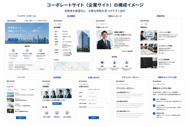 コーポレートサイトの構成イメージ