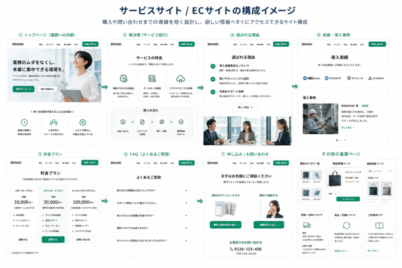 サービスサイト・ECサイトの構成イメージ